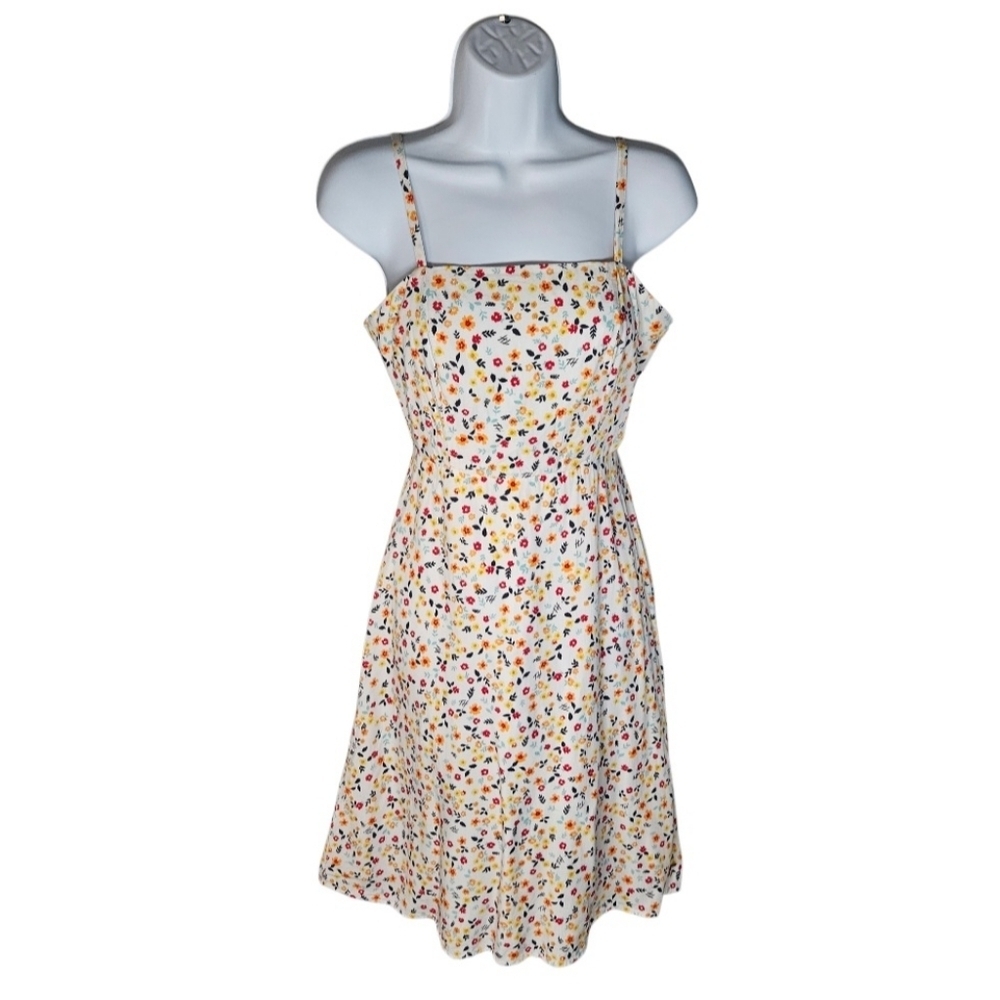 0002 Tommy Hilfiger TH Floral Spaghetti Strap Tie Back Sundress White Size 2